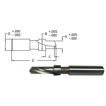 LINK #8 3Xd HSS Se .178 X .534 Drill .290 Cbore 3/8 Shank 2-1/4 Oal 50-L2-382